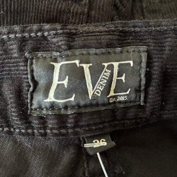 Eve Black Corduroy Wide-Leg Pants Size 26 - Picture 5 of 6